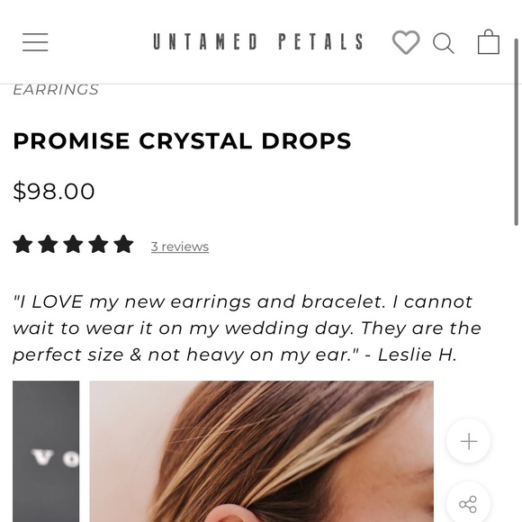 Untamed Petals Promise Crystal Drops Earrings - Picture 5 of 7